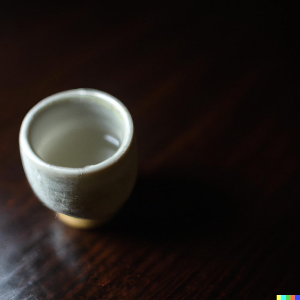 a cup of hot sake